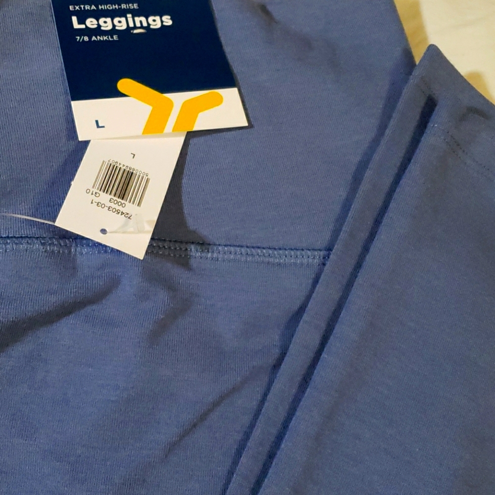 NWT L Old Navy GO DRY LEGGINGS BLUE